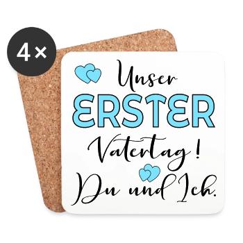 1. VATERTAG BABY - PAPA - Untersetzer (4er-Set) - Weiß - Vorne