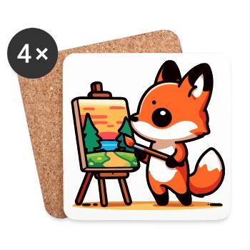 Fox Palette: Der Waldmaler - Untersetzer (4er-Set) - Weiß - Vorne