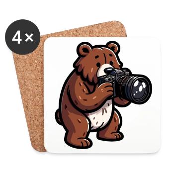 Shutterbear : le photographe de la nature sauvage - Dessous de verre (lot de 4) - blanc - Devant