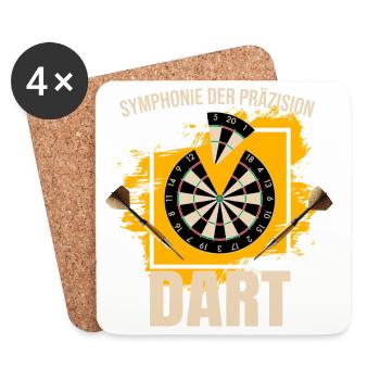 Symphonie der Präzision - Dart - Untersetzer (4er-Set) - Weiß - Vorne