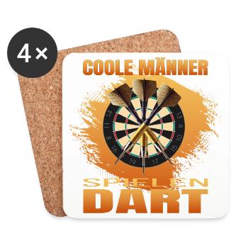 Coole Männer spielen Dart - Untersetzer (4er-Set) - Weiß - Vorne