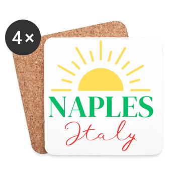 Vibrante Naples Italie Sun Design - Dessous de verre (lot de 4) - blanc - Devant