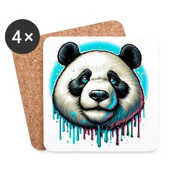 Panda - Dessous de verre (lot de 4) - blanc - Devant