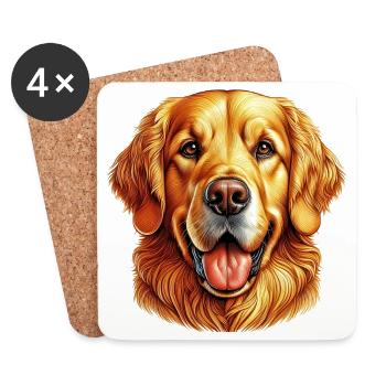 Golden Retriever Labrador Hund - Untersetzer (4er-Set) - Weiß - Vorne
