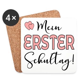 Mein erster Schultag EINSCHULUNG - Untersetzer (4er-Set) - Weiß - Vorne