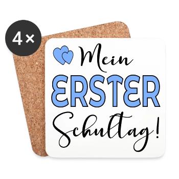 Mein erster Schultag SCHULBEGINN - Untersetzer (4er-Set) - Weiß - Vorne