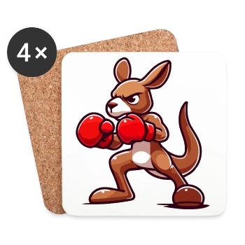 Kanga Punch: Der Boxer - Untersetzer (4er-Set) - Weiß - Vorne