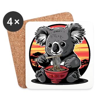 Funny Koala Bear Ramen Noodles Koala Bear Koala - Coasters (set of 4) - white - Front
