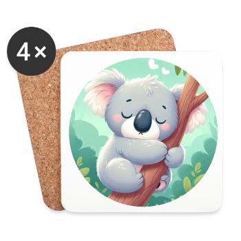 glücklicher Koalabär Koala - Untersetzer (4er-Set) - Weiß - Vorne