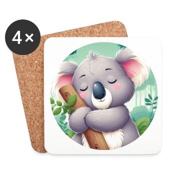 glücklicher Koalabär Koala - Untersetzer (4er-Set) - Weiß - Vorne