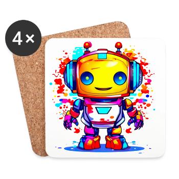 A Cute Robot - Coasters (set of 4) - white - Front