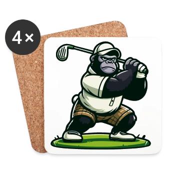 Golf Gorilla - Coasters (set of 4) - white - Front