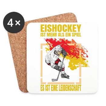 Eishockey ist mehr als ein Spiel es ist eine... - Untersetzer (4er-Set) - Weiß - Vorne