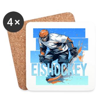 Eishockey - Untersetzer (4er-Set) - Weiß - Vorne