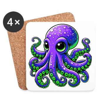 Octopus - Coasters (set of 4) - white - Front