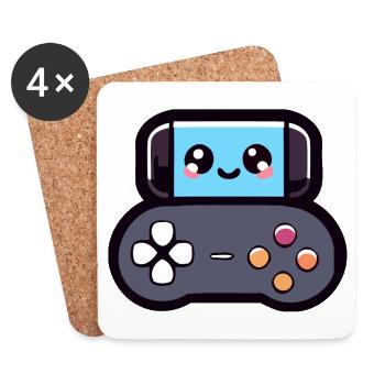 Game Buddy: Das fröhliche Joypad - Untersetzer (4er-Set) - Weiß - Vorne