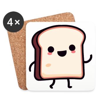 Toasty Buddy: Die lächelnde Scheibe - Untersetzer (4er-Set) - Weiß - Vorne