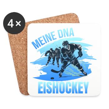 Meine DNA - Eishockey - Untersetzer (4er-Set) - Weiß - Vorne