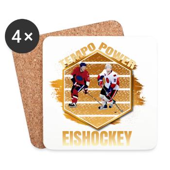 Tempo - Power - Eishockey - Untersetzer (4er-Set) - Weiß - Vorne