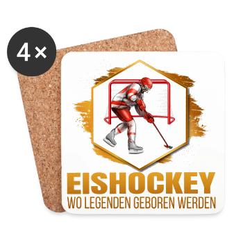 Wo Legenden geboren werden - Eishockey - Untersetzer (4er-Set) - Weiß - Vorne