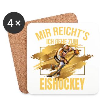 Mir reicht's, ich gehe zum Eishockey - Untersetzer (4er-Set) - Weiß - Vorne