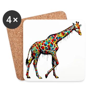 Giraffe - Untersetzer (4er-Set) - Weiß - Vorne
