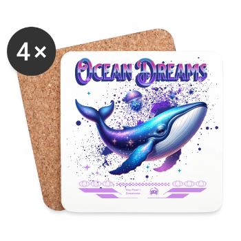 Ocean Dreams Galactic Whale - Coasters (set of 4) - white - Front
