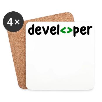Developer Spruch Coden Softwareentwickler Nerd - Untersetzer (4er-Set) - Weiß - Vorne