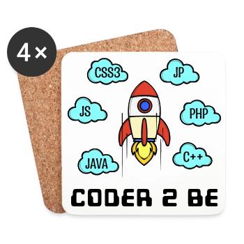 Open Source Developer Css C++ Php Java Coden - Untersetzer (4er-Set) - Weiß - Vorne