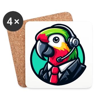 Assistance par chat professionnel Parrot - Dessous de verre (lot de 4) - blanc - Devant