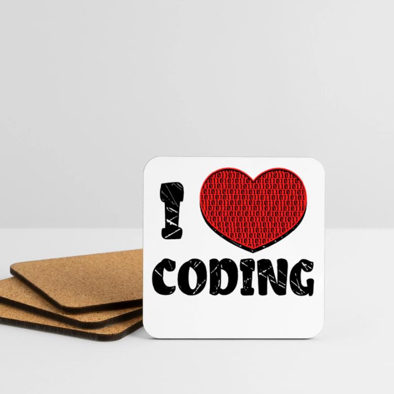 Script de code Debug Heart Statement Dessous de verre (lot de 4)