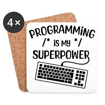 Computer Freak Statement Développeur Programmeur - Dessous de verre (lot de 4) - blanc - Devant