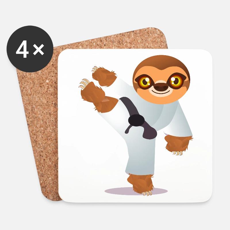 KINDER KARATE - JUDO FAULTIERE - Untersetzer (4er-Set) - Weiß