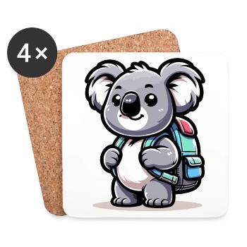 Backpacker-Koala: Der Globetrotter-Kumpel - Untersetzer (4er-Set) - Weiß - Vorne