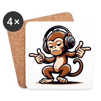 The Mix Master Monkey - Coasters (set of 4) - white - Front