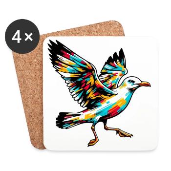 Mouette - Dessous de verre (lot de 4) - blanc - Devant