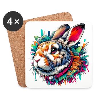 Rabbit - Coasters (set of 4) - white - Front