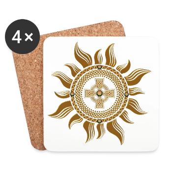 The golden Celtic cross. - Coasters (set of 4) - white - Front