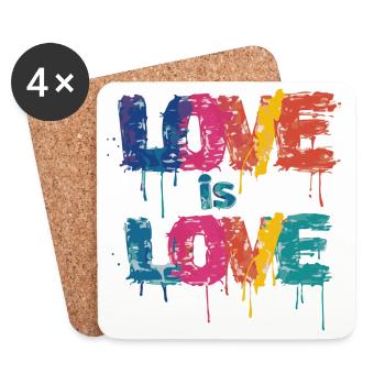 Farbenfrohes Graffiti mit Love Schriftzug - Untersetzer (4er-Set) - Weiß - Vorne