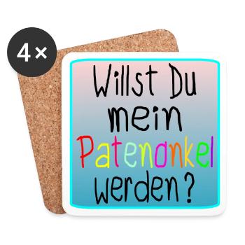 TAUFE - PATENONKEL WERDEN - Untersetzer (4er-Set) - Weiß - Vorne
