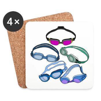 Cool Swimming Goggles - Coasters (set of 4) - white - Front