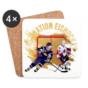 Faszination Eishockey - Untersetzer (4er-Set) - Weiß - Vorne