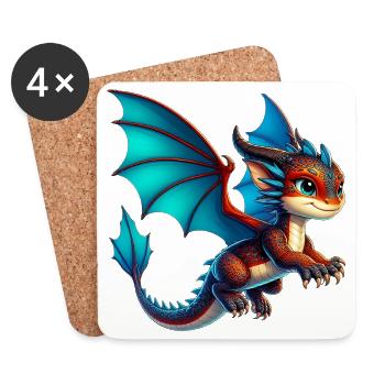 Dragon - Coasters (set of 4) - white - Front