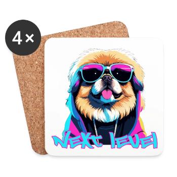 Pekingese Next Level Lion Dog Gift - Coasters (set of 4) - white - Front