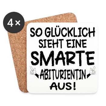 GLÜCKLICHE ABITURIENTIN ABITUR - Untersetzer (4er-Set) - Weiß - Vorne