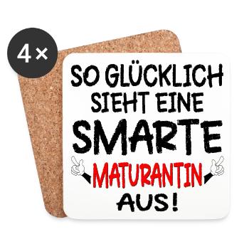 MATURA MATURANTIN GLÜCKLICH - Untersetzer (4er-Set) - Weiß - Vorne