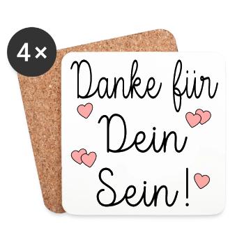 DANKE FÜR DEIN SEIN ACHTSAMKEIT - Untersetzer (4er-Set) - Weiß - Vorne