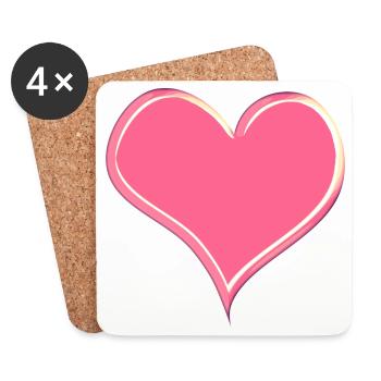 Heart ❤️ Love - Coasters (set of 4) - white - Front