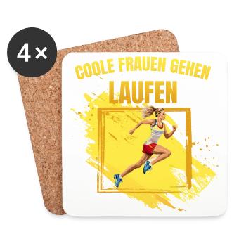 Coole Frauen gehen Laufen - Untersetzer (4er-Set) - Weiß - Vorne