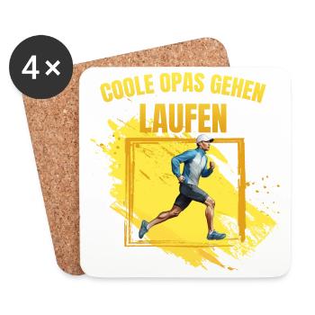 Coole Opas gehen Laufen - Untersetzer (4er-Set) - Weiß - Vorne